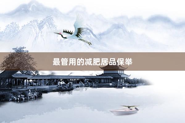 最管用的减肥居品保举